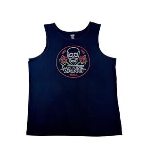 Vans Boys Skull Tank Top - Size XL, Black/Red